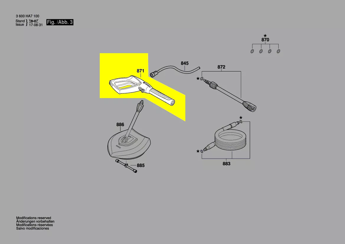 poignée nettoyeur réf. F 016 F05 280 Bosch